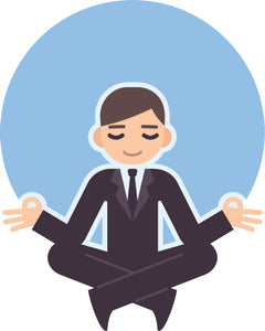 Cool Zen Business Man Yoga Yogi Cartoon Icon Vinyl Decal Sticker