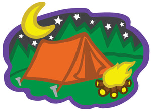 Cozy Outdoor Nature Camp under the Stars with Fire Vinyl Decal Sticker