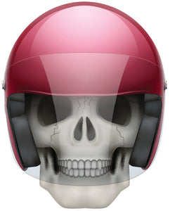 Cracked Skull in Red Helmet Cartoon Vinyl Decal Sticker