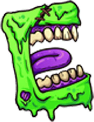 Creepy Cool Zombie Undead Letter Alphabet Keyboard Cartoon Icon - E Vinyl Decal Sticker
