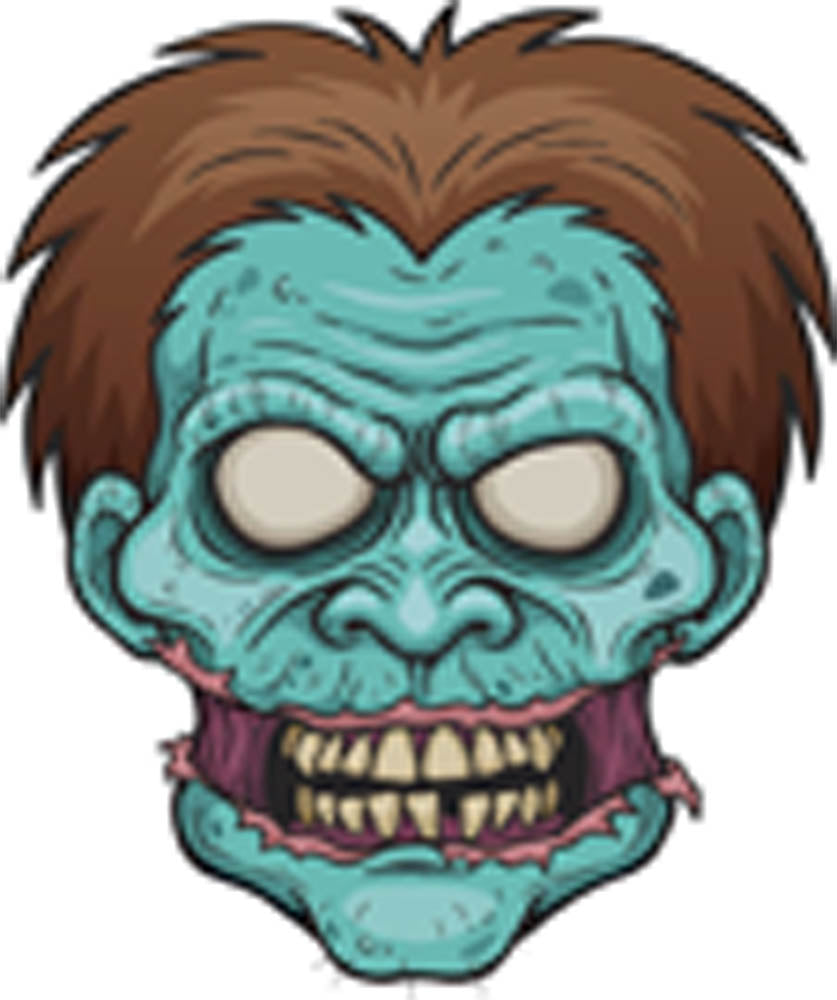 Creepy Scary Vintage Retro Monster Cartoon - Zombie Head Vinyl Decal Sticker