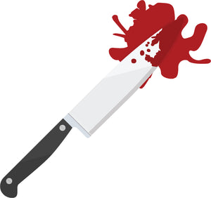 Creepy Bloody Murder Knife Cartoon #4 Vinyl Decal Sticker