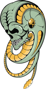 Creepy Cobra Snake Skull and Body Vinyl Decal Sticker