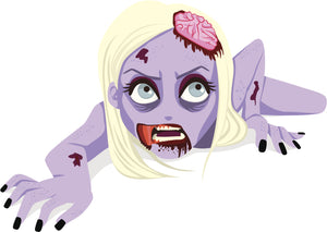 Creepy Crawling  Purple Zombie Girl Vinyl Decal Sticker