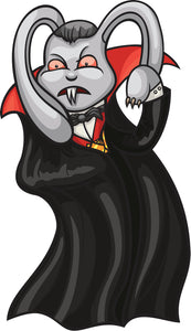Creepy Dracula Bunny Rabbit Cartoon Vinyl Decal Sticker