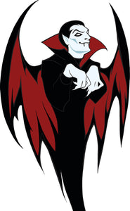 Creepy Dracula Vampire with Bat Wings Vinyl Decal Sticker