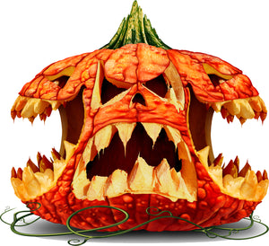 Creepy Evil Halloween Pumpkin Cartoon Vinyl Decal Sticker