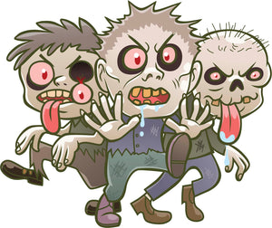 Creepy Funny Zombie Boys Cartoon Vinyl Decal Sticker