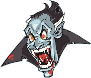 Creepy Halloween Dracula Vampire Cartoon Face Vinyl Decal Sticker