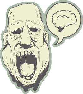 Creepy Monster with Melting Skin Icon Vinyl Decal Sticker