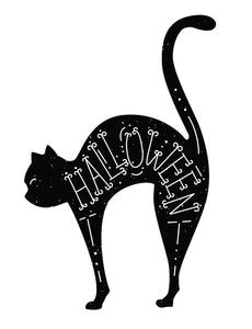 Creepy Scared Halloween Black Bad Luck Kitty Cat Vinyl Decal Sticker