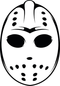 Creepy Scary Haunted Hockey Mask Cartoon Vinyl Decal Sticker