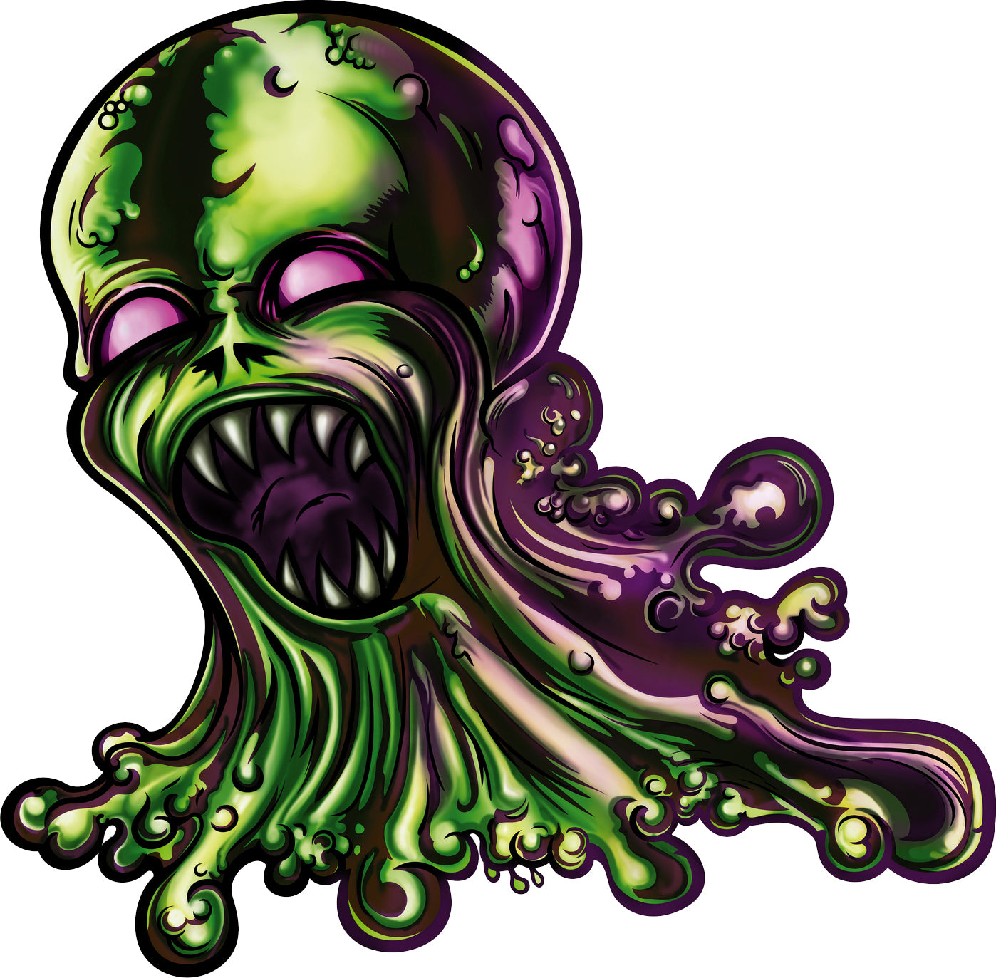 Creepy Scary Tar Putty Monster Cartoon Vinyl Decal Sticker