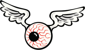 Creepy Veiny Eyeball with Wings Vinyl Decal Sticker