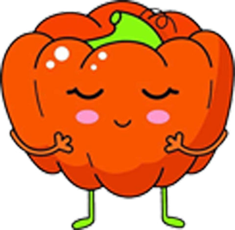 Cute Adorable Kawaii Healthy Lifestyle Eating Vegetables Fruits Nursery Cartoon - Bell Pepper Vinyl Decal Sticker