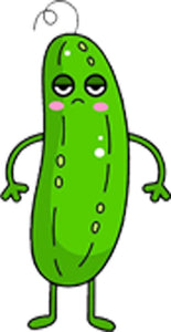Cute Adorable Kawaii Healthy Lifestyle Eating Vegetables Fruits Nursery Cartoon - Pickle Cucumber Vinyl Decal Sticker