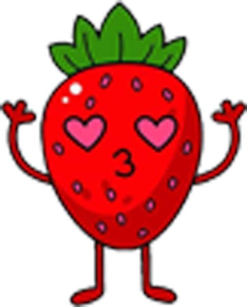 Cute Adorable Kawaii Healthy Lifestyle Eating Vegetables Fruits Nursery Cartoon - Strawberry Vinyl Decal Sticker