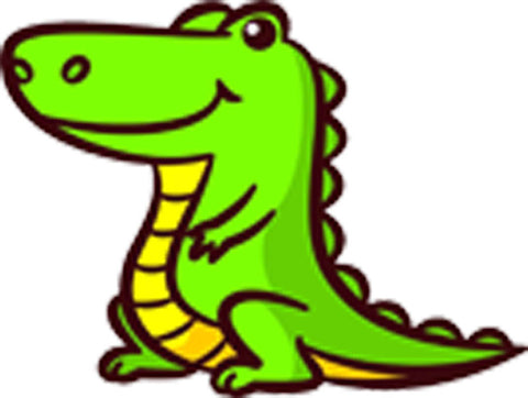 Cute Adorable Kawaii Nursery Sea Animal Cartoon - Alligator Vinyl Decal Sticker