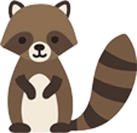 Cute Adorable Kawaii Woodland Animal Nursery Cartoon - Raccoon Vinyl Decal Sticker