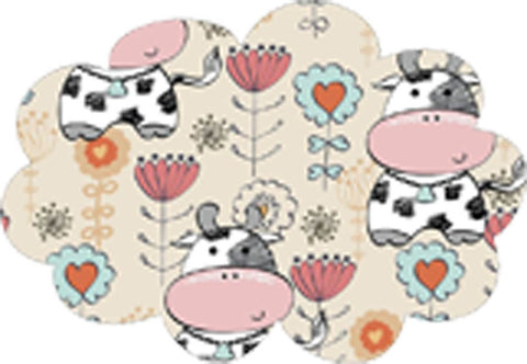 Cute Adorable Nursery Farm Milking Cow Flower Cartoon Pattern Icon - Cloud Vinyl Decal Sticker