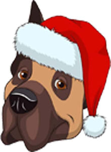Cute Adorable Sweet Christmas Holiday Puppy Dog Head Cartoon - Great Dane Vinyl Decal Sticker