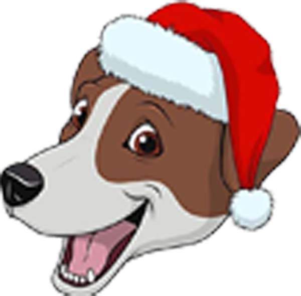 Cute Adorable Sweet Christmas Holiday Puppy Dog Head Cartoon - Jack Russell Vinyl Decal Sticker