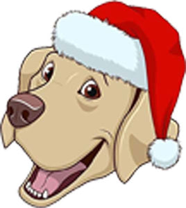 Cute Adorable Sweet Christmas Holiday Puppy Dog Head Cartoon - Labrador Vinyl Decal Sticker