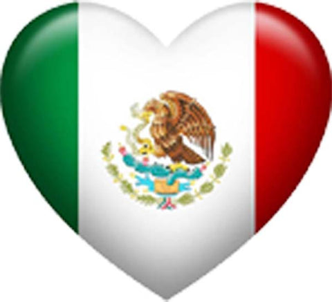Cute Bubble Heart Shaped Mexican Flag Vinyl Decal Sticker