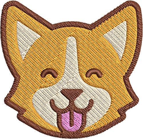 Iron on / Sew On Patch Applique Cute Corgi Shiba Inu Fox Emoji Embroidered Design