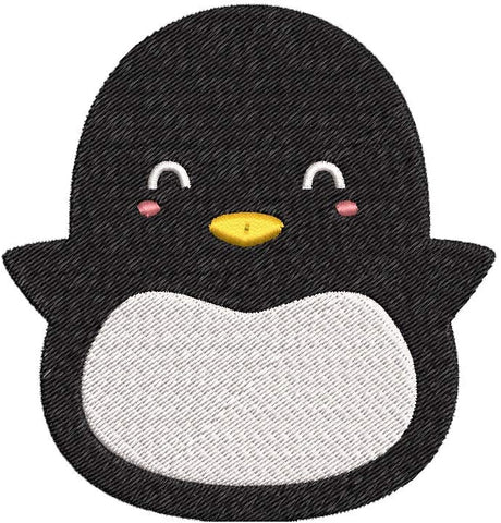 Iron on / Sew On Patch Applique Cute Happy Kawaii Animal Character - Penguin Embroidered Design