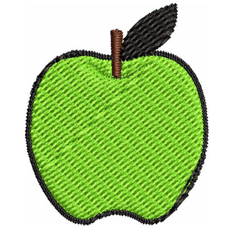 Iron on / Sew On Patch Applique Cute Kawaii Anime Fruit Cartoon Emoji - Green Apple #1 Embroidered Design