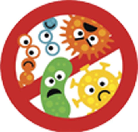 Cute Kindergarten Nursery Anti-Germs Bacteria Cartoon Icon Vinyl Decal Sticker