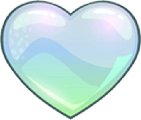 Cute Pretty Glass Heart Cartoon Icon - Light Pastel Ombre Vinyl Decal Sticker