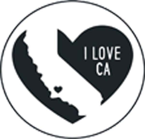 Cute Simple California Life Travel Souvenir Cartoon Icon - I Love CA Vinyl Decal Sticker