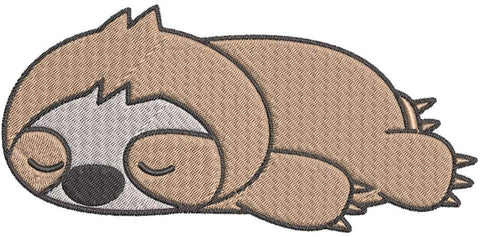 Iron on / Sew On Patch Applique Cute Sleepy Lazy Sloth Cartoon - Sloth Embroidered Design