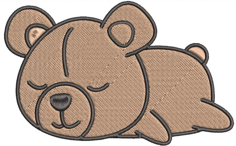 Iron on / Sew On Patch Applique Cute Sleepy Lazy Teddy Bear Cartoon - Teddy Bear Embroidered Design
