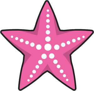 Cute Adorable Girly Retro Summer Fun Cartoon Emoji - Starfish Vinyl Decal Sticker