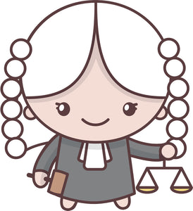 Cute Adorable Kawaii Adult Career Cartoon Emoji - Judge Vinyl Decal Sticker