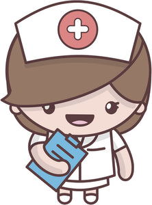 Cute Adorable Kawaii Adult Career Cartoon Emoji - Nurse Vinyl Decal Sticker
