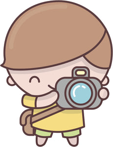 Cute Adorable Kawaii Adult Career Cartoon Emoji - Photographer Vinyl Decal Sticker