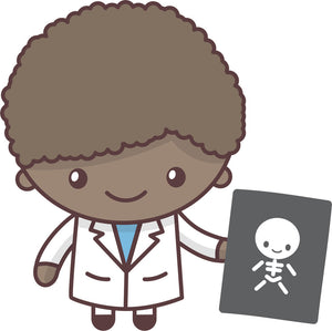 Cute Adorable Kawaii Adult Career Cartoon Emoji - Xray Doctor Vinyl Decal Sticker