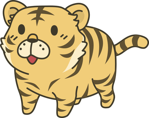 Cute Adorable Kawaii Animal Cartoon -Tiger Vinyl Decal Sticker