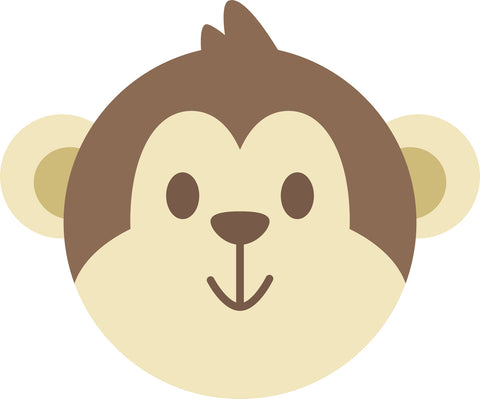 Cute Adorable Kawaii Animal Cartoon - Monkey Face Vinyl Decal Sticker