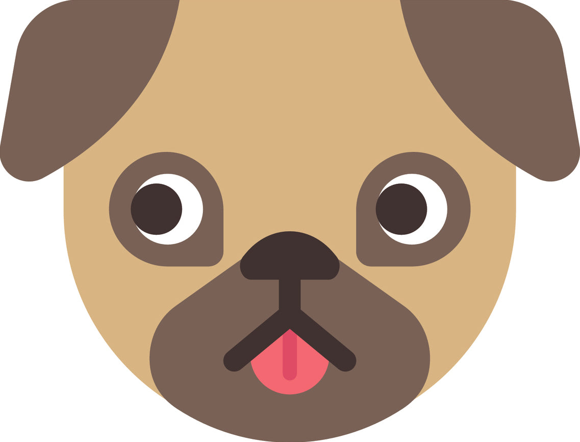 Cute Adorable Pug Puppy Dog Cartoon Emoji #3 Vinyl Decal Sticker