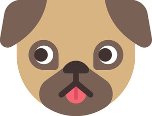 Cute Adorable Pug Puppy Dog Cartoon Emoji #3 Vinyl Decal Sticker
