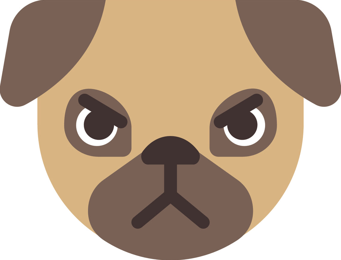 Cute Adorable Pug Puppy Dog Cartoon Emoji #4 Vinyl Decal Sticker