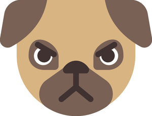 Cute Adorable Pug Puppy Dog Cartoon Emoji #4 Vinyl Decal Sticker