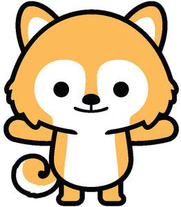 Cute Baby Fox Shiba Inu Puppy Dog Cartoon Emoji #2 Vinyl Decal Sticker