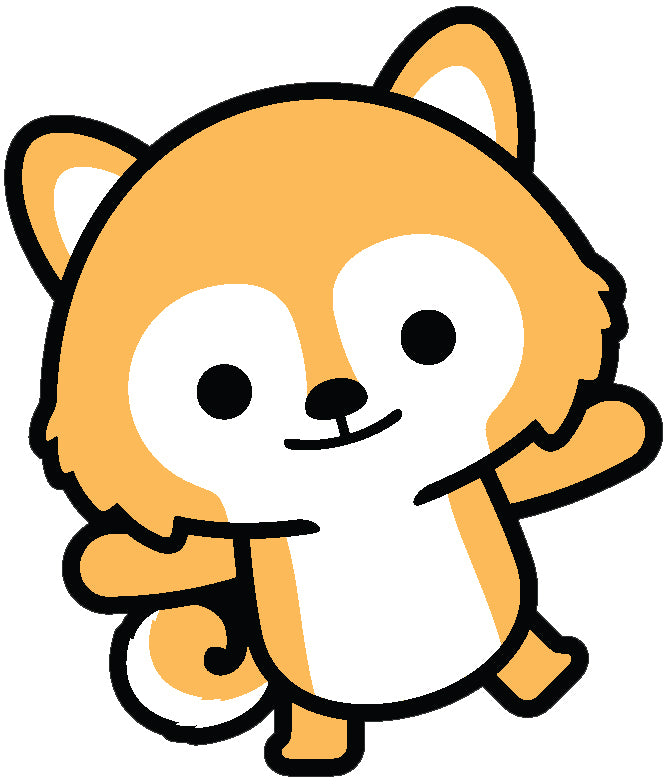 Cute Baby Fox Shiba Inu Puppy Dog Cartoon Emoji #4 Vinyl Decal Sticker