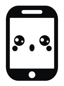 Cute Black and White Smartphone iPhone Emoji #7 Vinyl Decal Sticker
